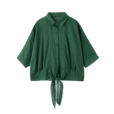 2026年春季女短袖宽松亲肤透气薄苎麻文艺/优雅，女装衬衫，江南依恋