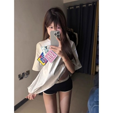 万针全刺绣工艺抖音得物高品质260克重磅纯棉双纱美式高街短袖T恤，男装T恤，电商A486