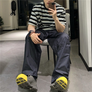 DA166-P40条纹t恤短袖男夏季宽松半袖上衣五分袖体恤-网图现货图片