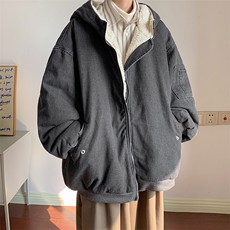 控价158牛仔棉衣男大码加绒羊羔绒牛仔棉服男棉袄NM53331-P140，男装棉衣，电商A040