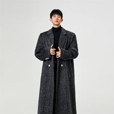 现货秋冬季中长款毛呢大衣男韩版潮流风衣外套812-F692-P128，男装风衣，星座812