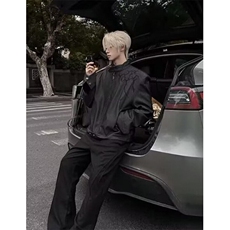披荆斩棘棒球服夹克男春秋款白色短款立领外套男硬汉穿搭JW1039，男装夹克，星座1116A（原606A-3）