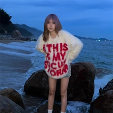 美式潮牌字母提花男女毛衣宽松百搭慵懒宽松针织衫冬季55503-p60，男装针织衫/毛衣，星座1008