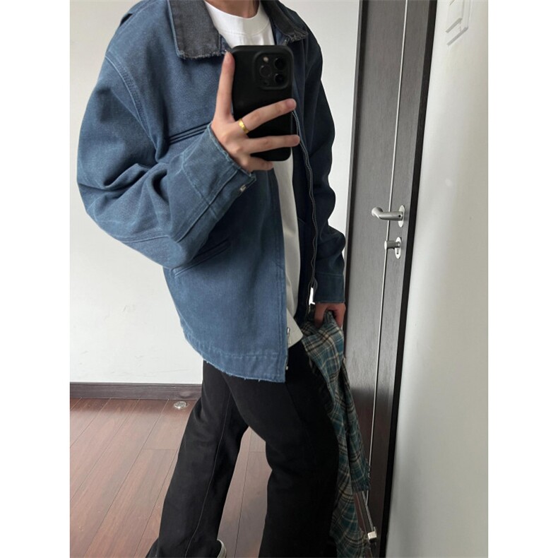 【有货】底特律工装外套男款潮牌高级感拼接夹克JK7704LL-特P68,男装夹克,星座1007（原301D）