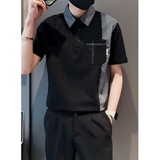 流行翻领短袖polo衫男休闲百搭青年t恤夏季男士带领半袖T04，男装T恤，星座1116A-2（原606A-1）