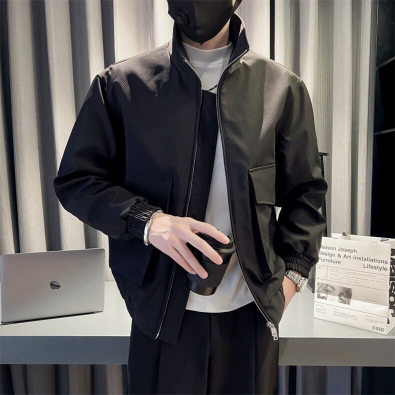 现货2025秋季社会小伙痞帅男立领夹克外套JK24P115控158，男装夹克，电商B276A