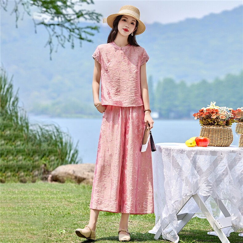 2026年夏季新中式套装提花面料,女装套装/套裙,贵人树