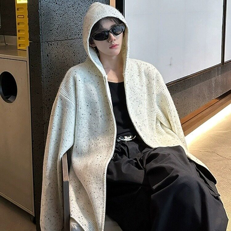 毛衣拉链连帽开衫外套男秋冬潮休闲毛衣外搭针织衫加厚慵懒风网图,男装针织衫/毛衣,星座302B