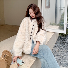 2B72-8611P175K258环保皮草皮毛一体外套，女装皮草，乐吉娜