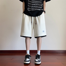 ！2025夏季新款男士假两件撞色短裤学生运动五分裤DK269特P30，男装休闲裤，电商B220