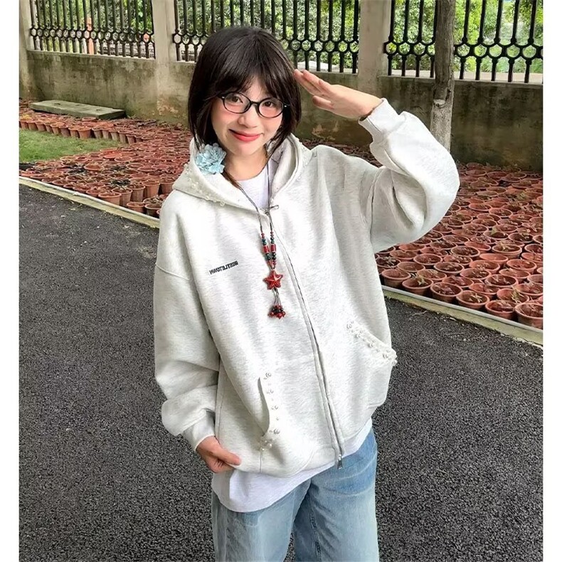 J609-P49开衫卫衣男女春秋季2025新款宽松运动夹克,男装夹克,电商B323A