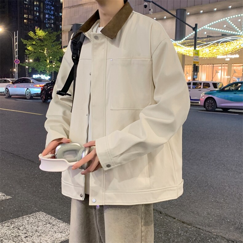 美式复古撞色翻领夹克男宽松复古休闲工装外套A406JK3520特P85,男装夹克,星座309（原A406）