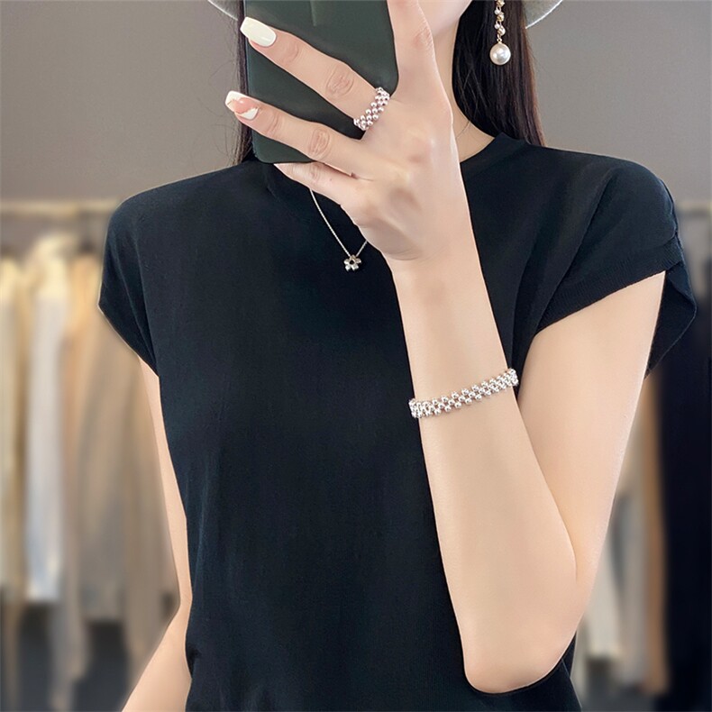 薄款针织短袖女夏季新款独特别致小衫高级感图片