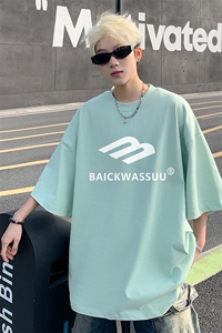 已注册新款抖音直播得物男女短袖T恤220克纯棉T5124P21图片