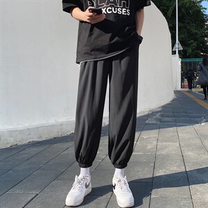 新款春夏九分直筒冰丝束脚休闲百搭裤2027-特批20图片