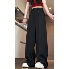 【网图现货】美式直筒铆钉设计感宽松西裤K15/P50，女装休闲裤，星座205-3