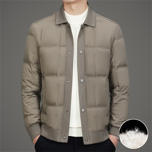 新标90绒针织休闲羽绒服外套男士时尚休闲轻薄羽绒服夹克图片