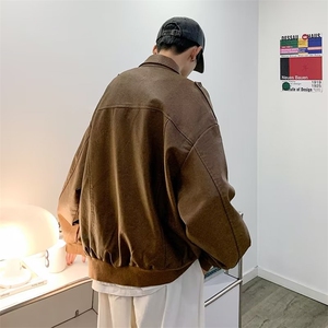 男秋季新款立体侧缝插袋皮衣夹克外套G98P77图片
