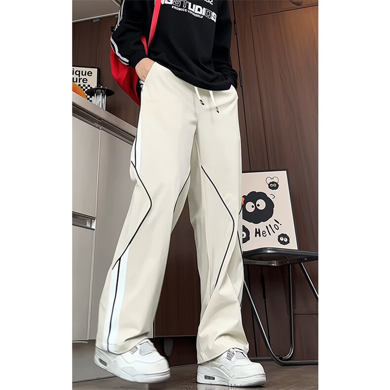 K305/P50春装新款现货个性休闲裤男宽松大码潮流直筒裤潮长裤子，男装休闲裤，电商基地A050