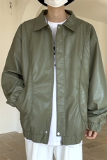 软皮衣服男士机车夹克翻领工装PU皮2025帅气短款JK2137-P80，男装夹克，星座210-1