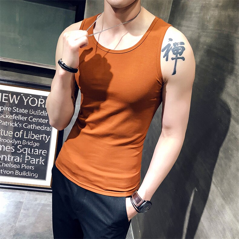 618-特p20夏季无袖坎肩背心男纯棉修身运动健身男士宽肩汗衫,男装背心/马甲,电商D303
