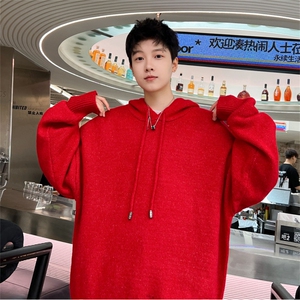 特P50控8898高品秋冬季连帽毛衣男慵懒风针织衫毛衣外套MYL01图片