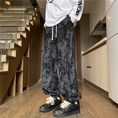 秋季新款潮流灯芯绒扎染束脚宽松休闲长裤B315-K119-特p35控68，男装休闲裤，电商B315