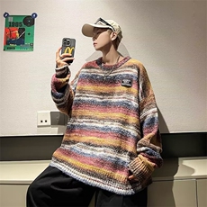 秋冬加厚毛衣男韩版潮流宽松日系针织衫港风慵懒外套MY6504-P60，男装针织衫/毛衣，星座308B-1