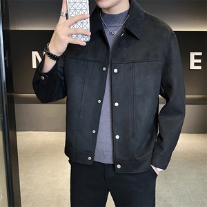 JK903-P150 鹿皮绒男士外套春秋季2025新款休闲老钱风夹克图片