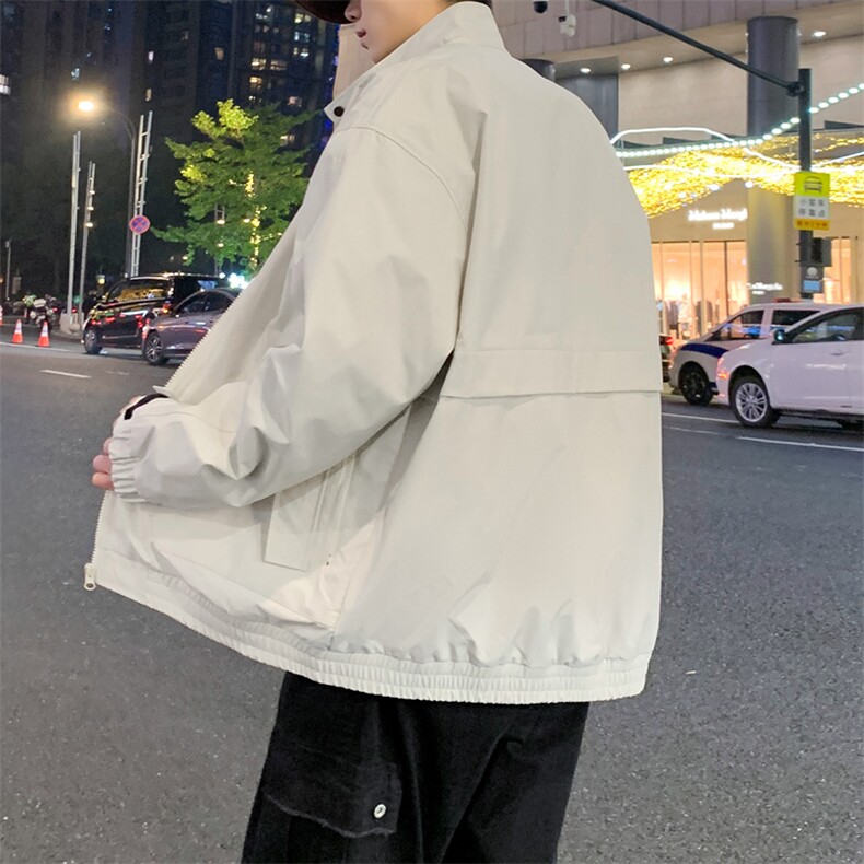 春秋季纯色百搭户外防水立领夹克潮流宽松外套A406JK3506P75,男装夹克,星座309（原A406）