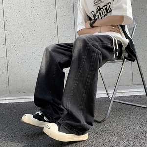 牛仔裤男士秋季直筒潮流韩版休闲时尚百搭拖地裤N7076-P45图片