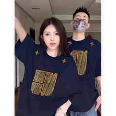 H0918-P35原版做工#刺绣宽松休闲情侣装短袖t恤，女装T恤，星座617A-2