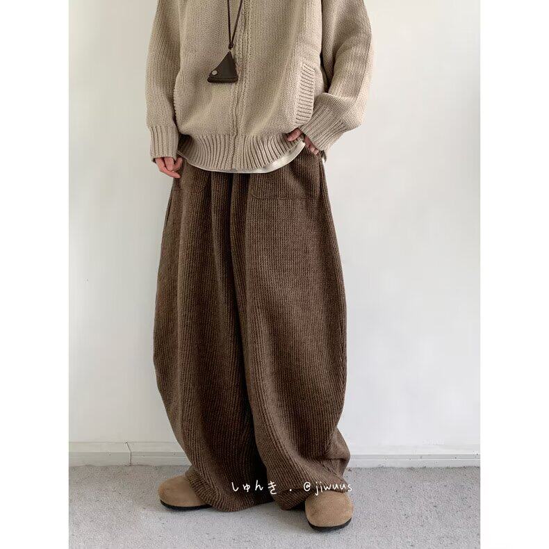 新款中性日系复古灯芯绒休闲裤男女宽松阔腿长裤513ACK2685P48,男装休闲裤,星座513A