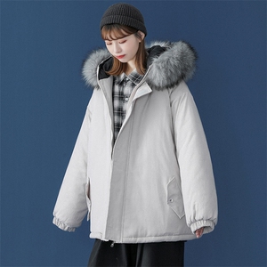 MM48129-P130 大毛领棉衣女港风加厚保暖棉袄女派克服图片