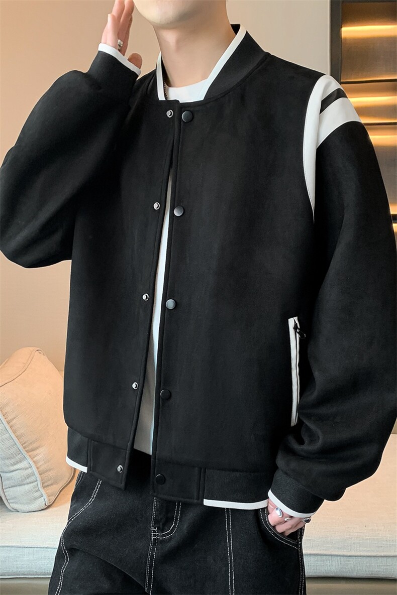 秋季麂皮绒夹克外套棒球服夹克外套男JK87-P75,男装夹克,星座210-3