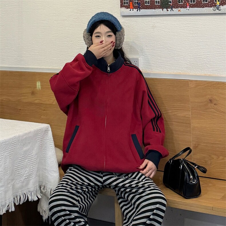 抖音得物高品质美式高街重磅结构设计拼接织带立领卫衣外套CM42,男装卫衣,电商A486