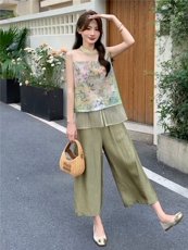 新中式套装女2026夏季新款独特漂亮设计感超火减龄无袖两件套，女装套装/套裙，丽影随形