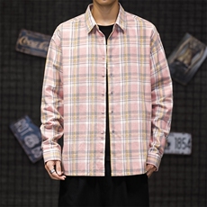 棉男士新款休闲高品质四色格子衬衫衬衣228-1022-P35，男装衬衫，星座228
