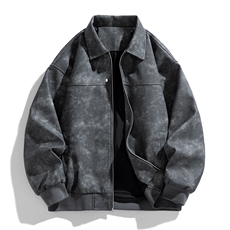 中性风痞帅男装外套美式短款潮牌工装皮衣夹克DSA157B-J189-P90，男装夹克，电商A157B
