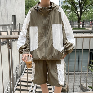 夏季撞色夹克衫防晒服套装 运动风时尚防晒衣男 XZ514-2-1611-P98图片