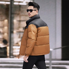 90%白鸭绒中青年羽绒服夹克男立领青年面包服羽绒服外套大衣，男装羽绒服，钱塘723