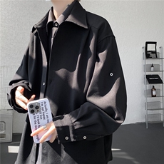 春款假两件拼接设计衬衫高品质高级感上衣痞帅外套LC301特p53控98，男装衬衫，电商B215