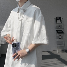 现货CS1126-特P38小众肌理感设计感大码衬衫男（含领带可拆卸），男装衬衫，电商A059