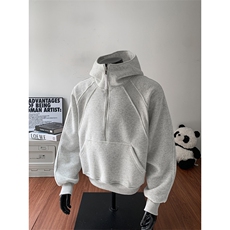 W8595特P55控108假模420克高品质拼接罗口带帽个性卫衣男，男装卫衣，电商B205