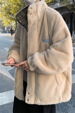 冬季加厚保暖棉服格子棉衣港风两面穿羊羔毛外套男MY56-P135，男装棉衣，电商B295