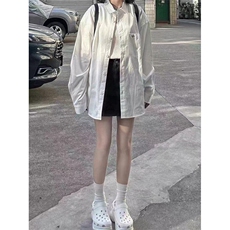 韩系印花高级纯棉衬衫女宽松百搭显瘦衬衣外穿开衫513CS1872P40，男装衬衫，星座513
