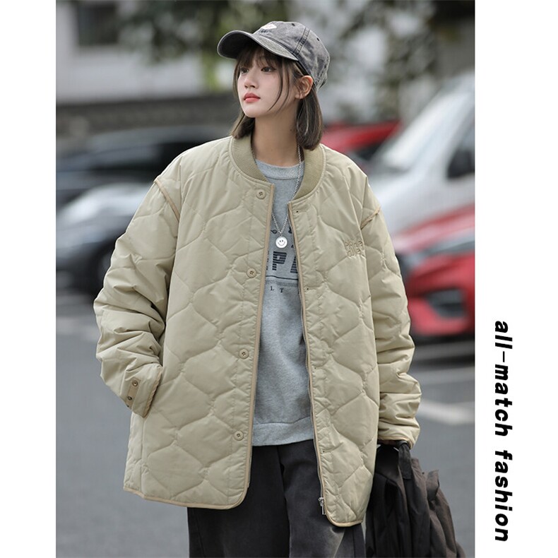冬新港风重工刺绣棒球服中性风棉服oversize棉衣保暖外套M52-P145,男装棉衣,电商A001