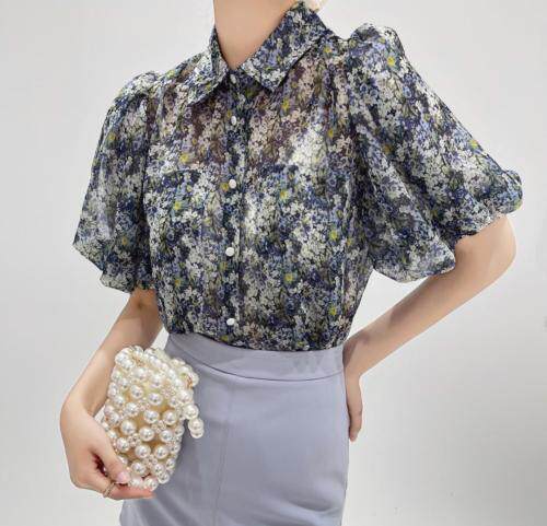 时尚洋气百搭泡泡袖上衣，女装，炅缇恩