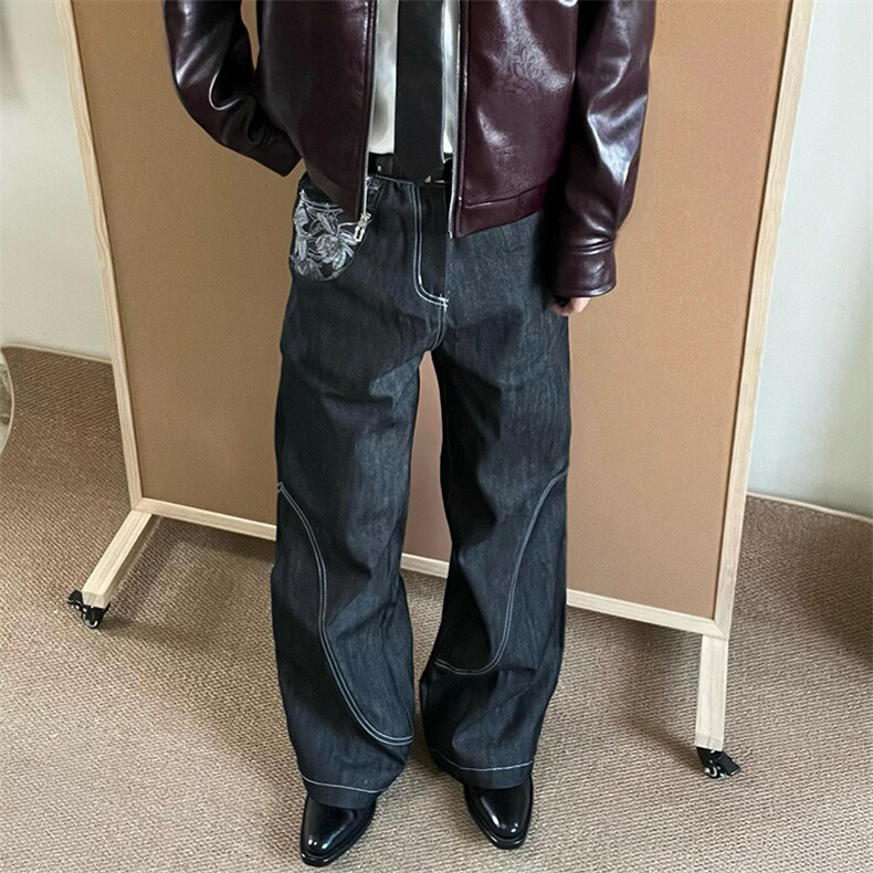 广州货高品质美式复古直筒牛仔裤610A-1-LY6058-P48，男装牛仔裤，星座610A-1