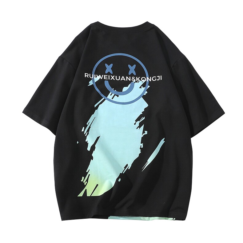 货足7XL-M2023夏季新款高街美式纯T恤男胖子半袖体恤加肥加大,男装T恤,钱塘717(原712)